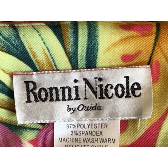 Vintage Ronnie Nicole by Ouida Floral Round Neck Sleeveless Sheath Dress Sz 8 - Picture 8 of 10